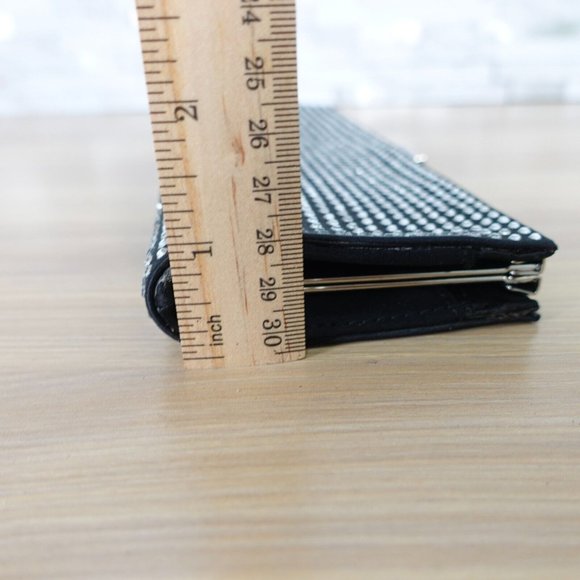 Black Clutch Evening Envelope Purse Bedazzled Gatsby Party Crystal Studded Small - Picture 7 of 13